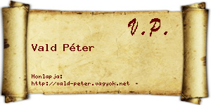 Vald Péter névjegykártya